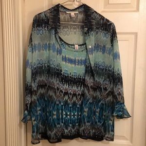 Cool print blouse set